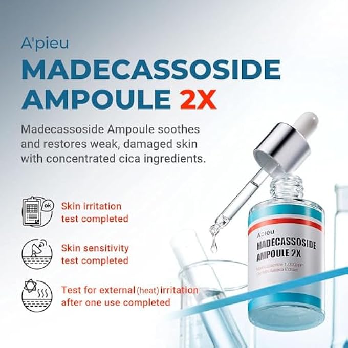 A'Pieu MADECASSOSIDE AMPOULE LARGE SIZE 1.69OZ (50ML) 2ND GENERATION- CENTELLA ASIATICA AND MADECASSOSIDE SERUM - SENSITIVE SKIN, INTENSIVE SOOTHING, DEEP MOISTURE - Image 4